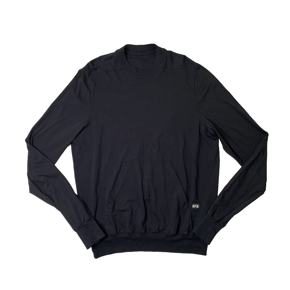 DRKSHDW Shirt Mens M Medium Black Cotton Long Sleeve Crew Neck Kangaroo Pocket